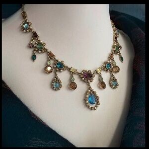 Vintage-Inspired Multi-Gem Necklace